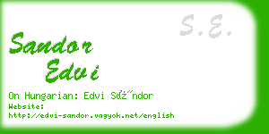 sandor edvi business card